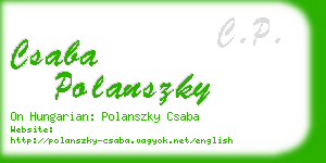 csaba polanszky business card